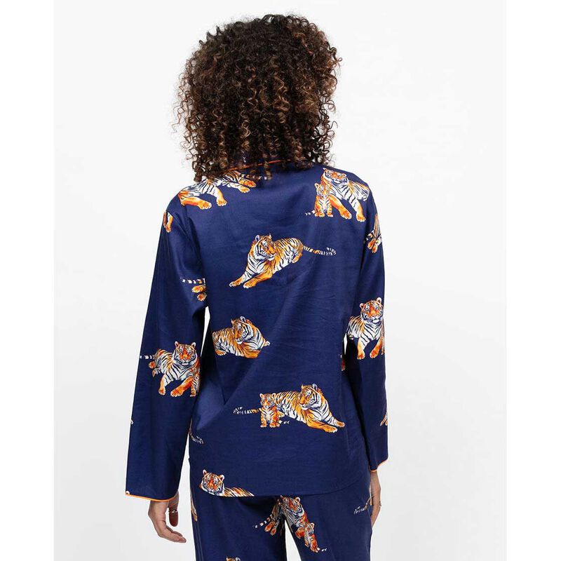 Cyberjammies Indigo Navy Tiger Print L/Slv Pyjama Top image number 1
